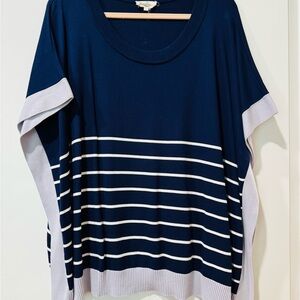 entro Navy and White Striped Tunic Top